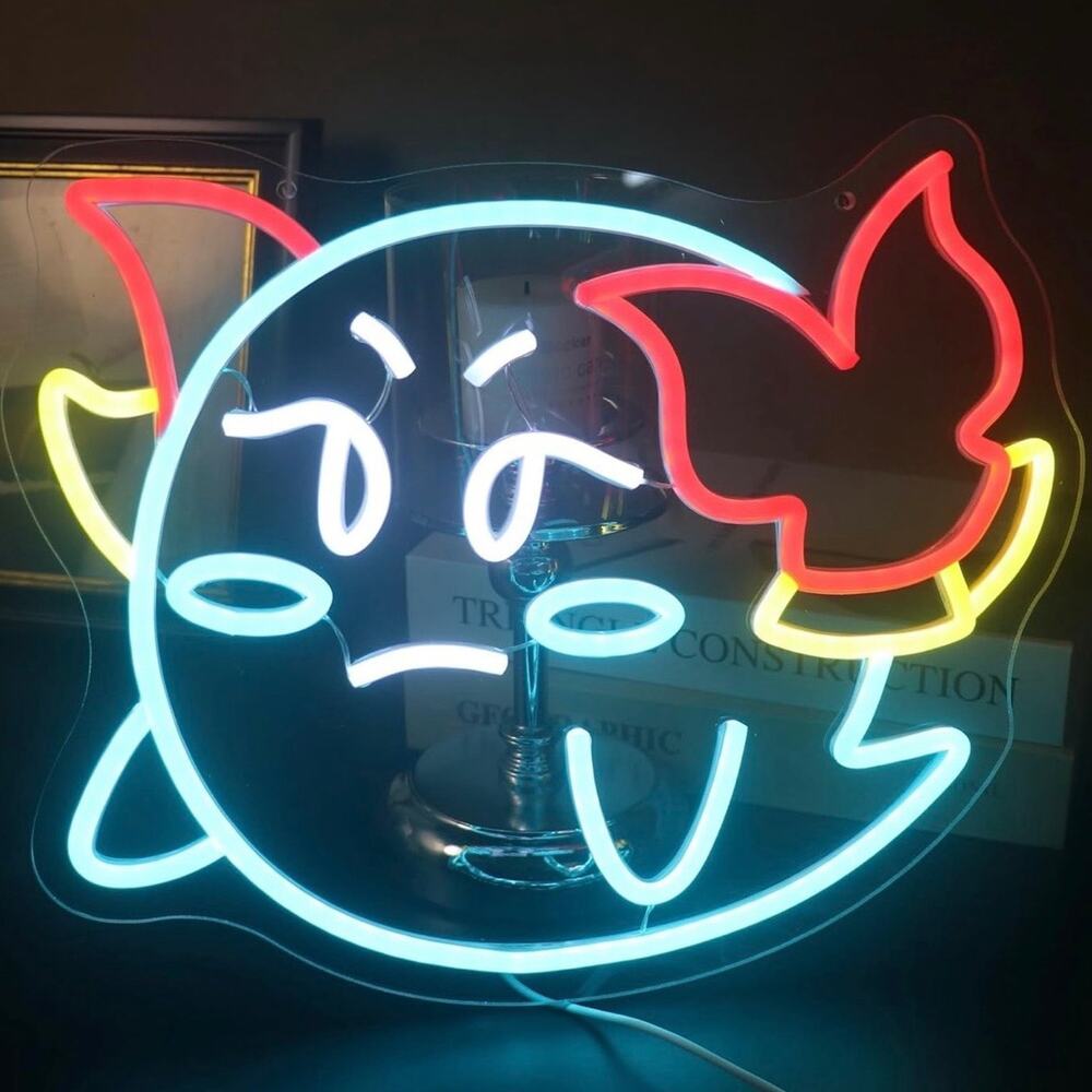 Lady Bow Boo Neon Sign From Paper Mario N64 Night Light Room Wall Decor